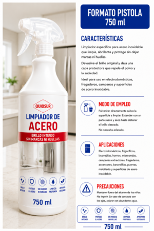 Limpiador de acero inoxidable doméstico