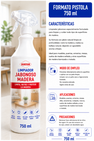 Limpiador jabonoso maderas doméstico